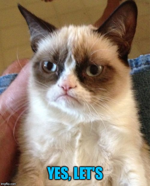 Grumpy Cat Meme | YES, LET'S | image tagged in memes,grumpy cat | made w/ Imgflip meme maker