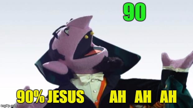 90 90% JESUS         AH   AH   AH | made w/ Imgflip meme maker