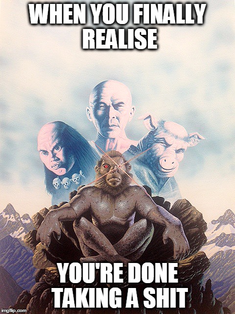 WHEN YOU FINALLY REALISE; YOU'RE DONE TAKING A SHIT | image tagged in apepiphany | made w/ Imgflip meme maker