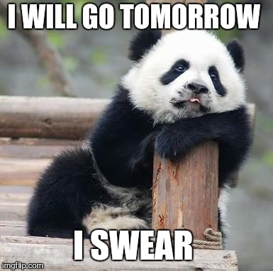 I WILL GO TOMORROW I SWEAR | made w/ Imgflip meme maker