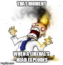 that moment when | THAT MOMENT; WHEN A LIBERAL'S HEAD EXPLODES | image tagged in head explode,liberal | made w/ Imgflip meme maker