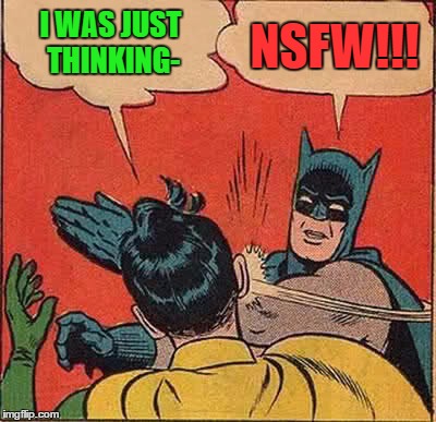 Batman Slapping Robin Meme | I WAS JUST THINKING- NSFW!!! | image tagged in memes,batman slapping robin | made w/ Imgflip meme maker