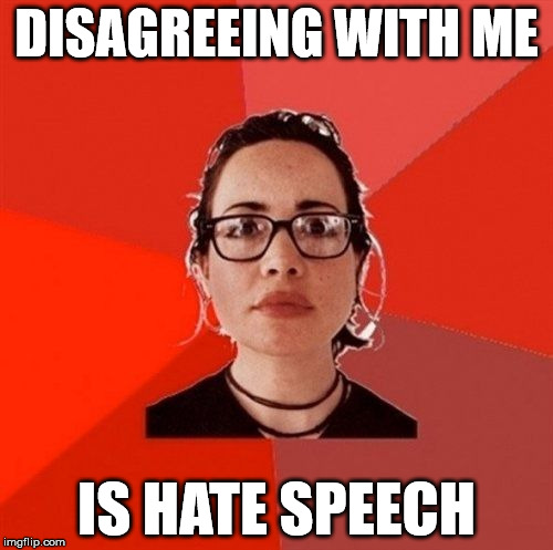 Liberal Douche Garofalo | DISAGREEING WITH ME; IS HATE SPEECH | image tagged in liberal douche garofalo | made w/ Imgflip meme maker