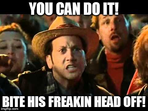 YOU CAN DO IT | YOU CAN DO IT! BITE HIS FREAKIN HEAD OFF! | image tagged in you can do it | made w/ Imgflip meme maker
