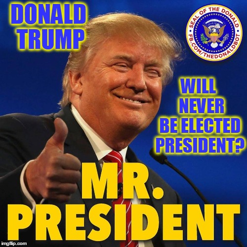 Guess they were wrong about that, too! | DONALD TRUMP; WILL  NEVER BE ELECTED PRESIDENT? | image tagged in vince vance,donald trump,mr president | made w/ Imgflip meme maker