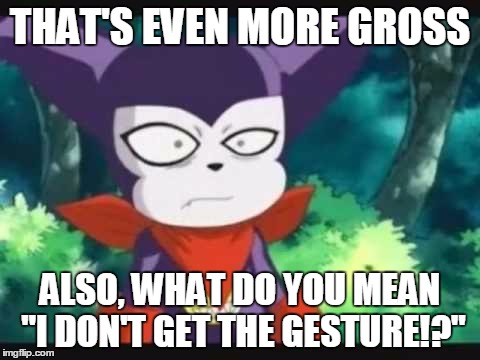 THAT'S EVEN MORE GROSS ALSO, WHAT DO YOU MEAN "I DON'T GET THE GESTURE!?" | made w/ Imgflip meme maker