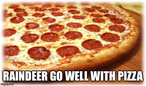 RAINDEER GO WELL WITH PIZZA | made w/ Imgflip meme maker