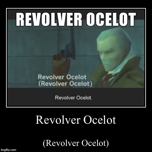 Revolver Ocelot | image tagged in funny,demotivationals | made w/ Imgflip demotivational maker