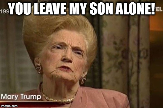 YOU LEAVE MY SON ALONE! | image tagged in momma trump | made w/ Imgflip meme maker