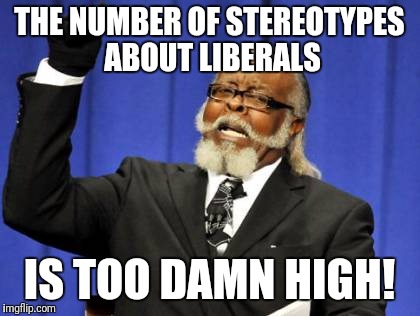 Too Damn High Meme | THE NUMBER OF STEREOTYPES ABOUT LIBERALS; IS TOO DAMN HIGH! | image tagged in memes,too damn high | made w/ Imgflip meme maker