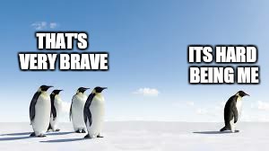 First to explore.       ..     :) | THAT'S VERY BRAVE; ITS HARD BEING ME | image tagged in memes,penguins,first world problems,lenny | made w/ Imgflip meme maker