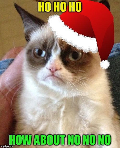 Grumpy Cat Meme | HO HO HO HOW ABOUT NO NO NO | image tagged in memes,grumpy cat | made w/ Imgflip meme maker