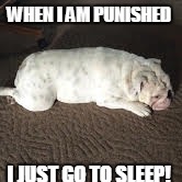 LOL   MEME!! | WHEN I AM PUNISHED; I JUST GO TO SLEEP! | image tagged in when | made w/ Imgflip meme maker