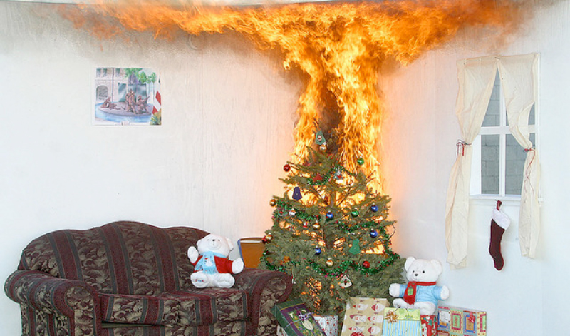 Christmas Tree On Fire Blank Meme Template