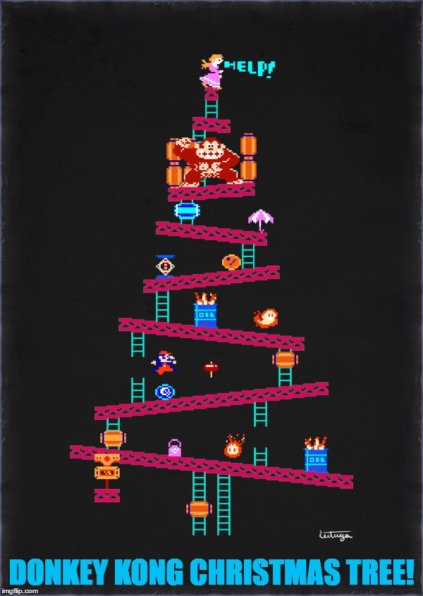 18 Days Left Until Christmas... | DONKEY KONG CHRISTMAS TREE! | image tagged in memes,donkey kong,nintendo,christmas,christmas tree,funny | made w/ Imgflip meme maker