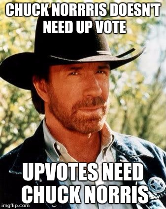 Down vote this meme and see what happens... | CHUCK NORRRIS DOESN'T NEED UP VOTE; UPVOTES NEED CHUCK NORRIS | image tagged in memes,chuck norris | made w/ Imgflip meme maker