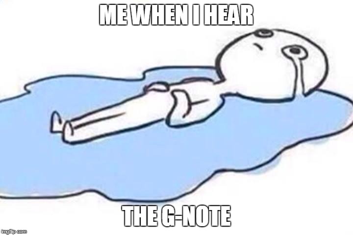 crying | ME WHEN I HEAR; THE G-NOTE | image tagged in my chemical romance,g-note | made w/ Imgflip meme maker