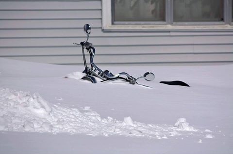 snow covered motorcycle Blank Meme Template