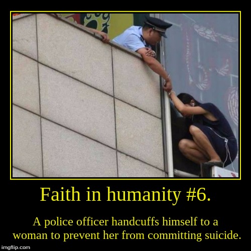 That man deserves a cheeseburger, and that woman needs to be around men like him. | image tagged in funny,demotivationals,police,faith in humanity | made w/ Imgflip demotivational maker