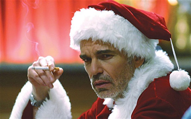 bad santa smoking Blank Meme Template