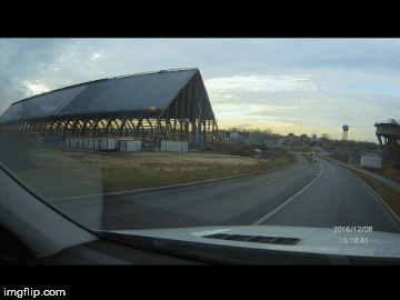 PASSING KQL BY CAR | image tagged in gif,closed coal mine,lohberg,germany | made w/ Imgflip images-to-gif maker