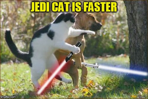 JEDI CAT IS FASTER | made w/ Imgflip meme maker