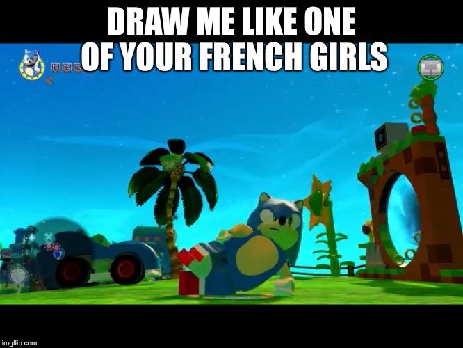 DRAW ME LIKE ONE OF YOUR FRENCH GIRLS | image tagged in draw lego sonic | made w/ Imgflip meme maker