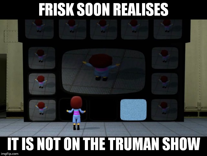 Undertale | FRISK SOON REALISES; IT IS NOT ON THE TRUMAN SHOW | image tagged in undertale | made w/ Imgflip meme maker