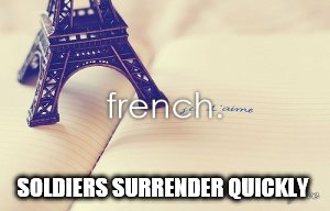 French Wussies  | SOLDIERS SURRENDER QUICKLY | image tagged in the french are weak,world war ii,world war i,french,nazi,germany | made w/ Imgflip meme maker