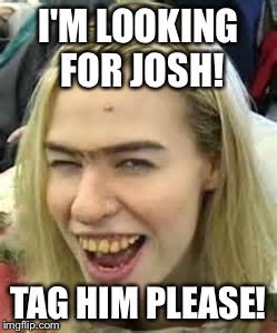 ugly girl | I'M LOOKING FOR JOSH! TAG HIM PLEASE! | image tagged in ugly girl | made w/ Imgflip meme maker