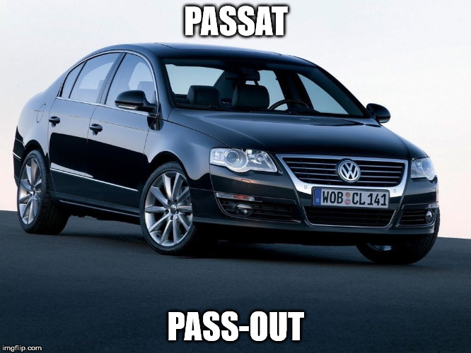 Passat  | PASSAT; PASS-OUT | image tagged in passat | made w/ Imgflip meme maker