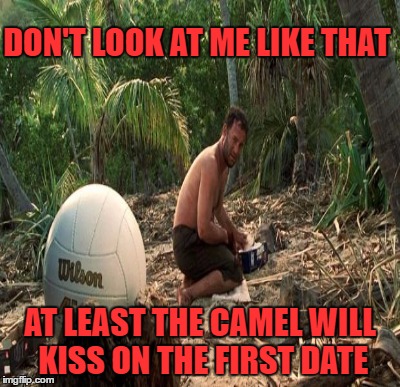 DON'T LOOK AT ME LIKE THAT AT LEAST THE CAMEL WILL KISS ON THE FIRST DATE | made w/ Imgflip meme maker