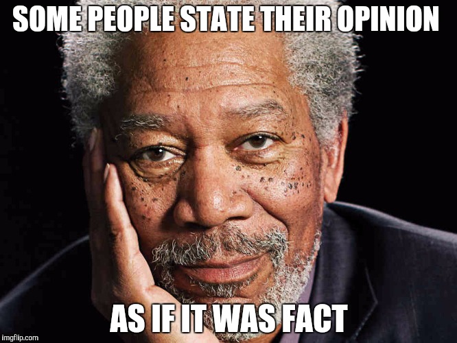 Freeman | SOME PEOPLE STATE THEIR OPINION AS IF IT WAS FACT | image tagged in freeman | made w/ Imgflip meme maker