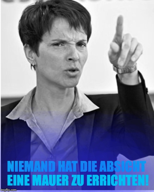 NIEMAND HAT DIE ABSICHT EINE MAUER ZU ERRICHTEN! | made w/ Imgflip meme maker