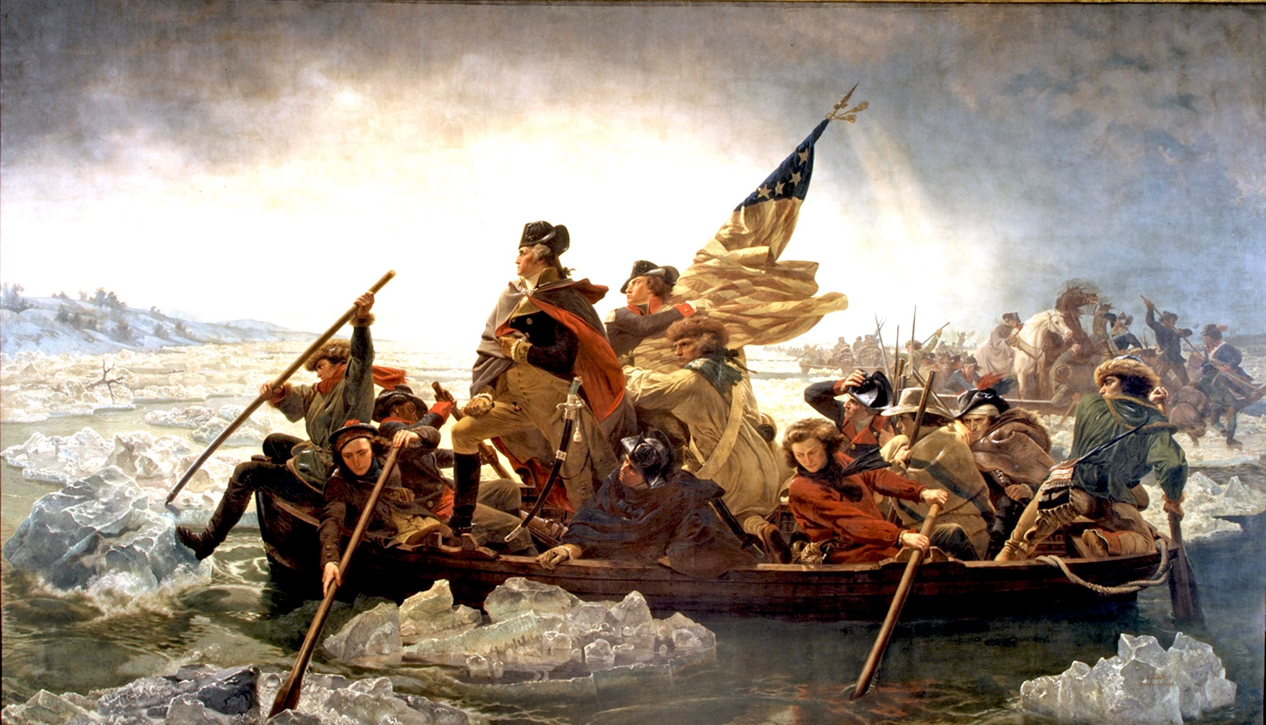 Washington Crossing the Potomac on Christmas Blank Meme Template