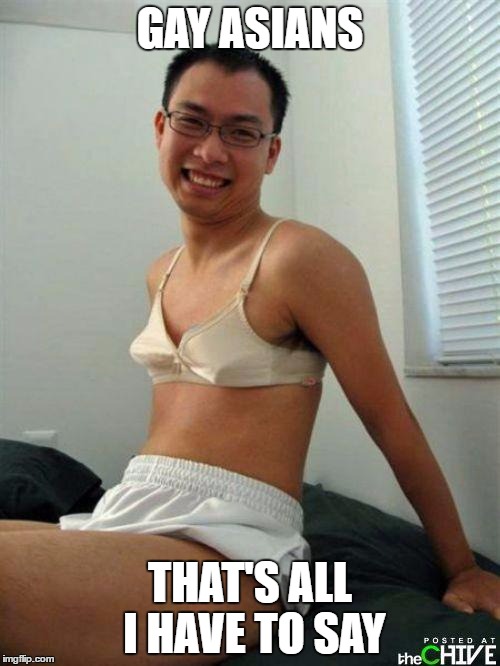 asian | GAY ASIANS; THAT'S ALL I HAVE TO SAY | image tagged in asian | made w/ Imgflip meme maker