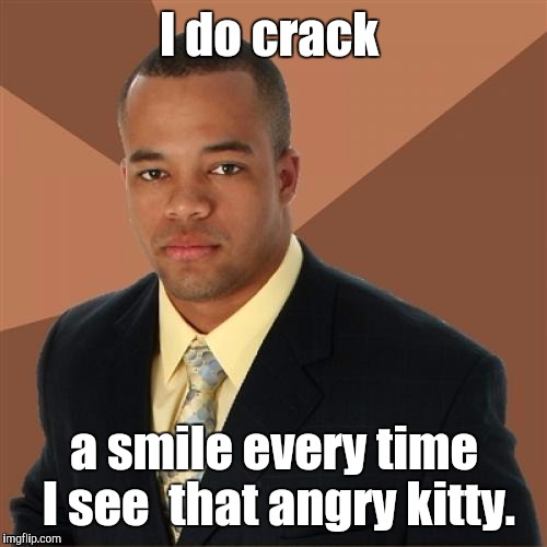 19akcb.jpg | I do crack a smile every time I see  that angry kitty. | image tagged in 19akcbjpg | made w/ Imgflip meme maker