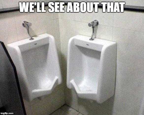 toilet fail | WE'LL SEE ABOUT THAT | image tagged in toilet fail | made w/ Imgflip meme maker
