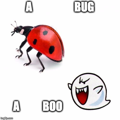 a bug a boo | A                    BUG; A           BOO | image tagged in bugaboo,meme | made w/ Imgflip meme maker