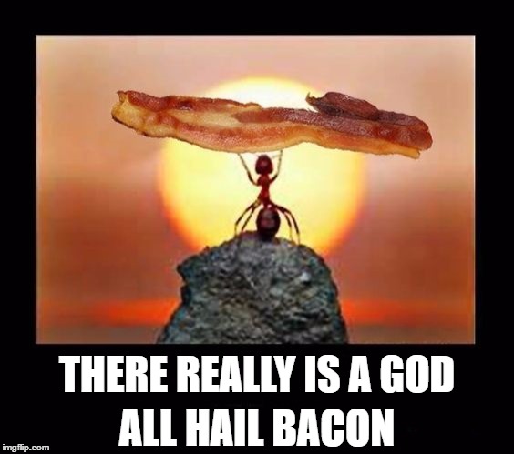 All hail the Bacon God | THERE REALLY IS A GOD; ALL HAIL BACON | image tagged in bacon | made w/ Imgflip meme maker