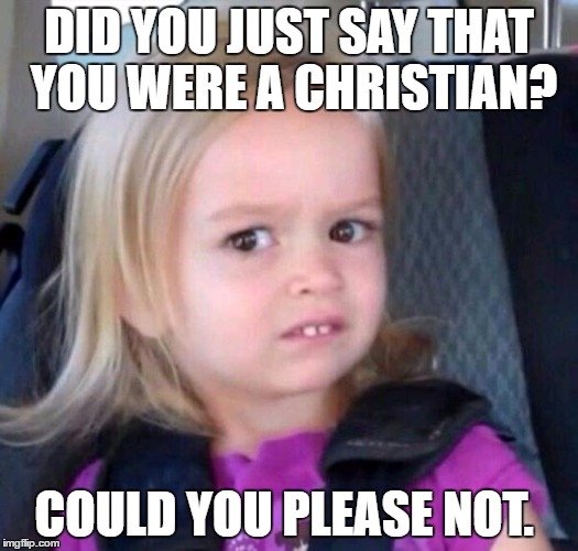 Could You Not? | DID YOU JUST SAY THAT YOU WERE A CHRISTIAN? COULD YOU PLEASE NOT. | image tagged in could you not | made w/ Imgflip meme maker