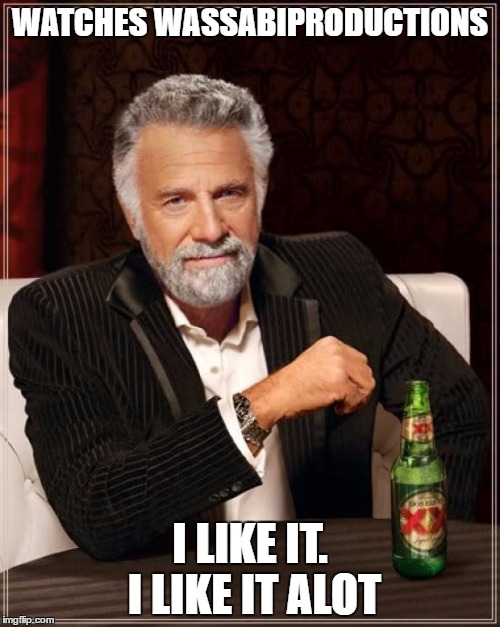 The Most Interesting Man In The World Meme | WATCHES WASSABIPRODUCTIONS; I LIKE IT. I LIKE IT ALOT | image tagged in memes,the most interesting man in the world | made w/ Imgflip meme maker