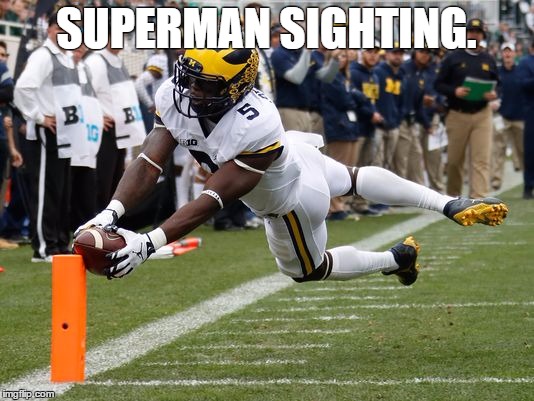 I found Superman! | SUPERMAN SIGHTING. | image tagged in jp5,jabrill peppers,jabrill,peppers,heisman | made w/ Imgflip meme maker