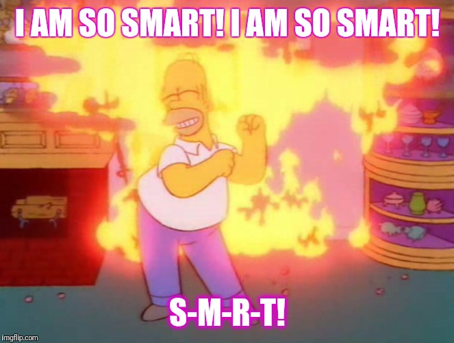 HomerSMRT | I AM SO SMART! I AM SO SMART! S-M-R-T! | image tagged in homersmrt | made w/ Imgflip meme maker