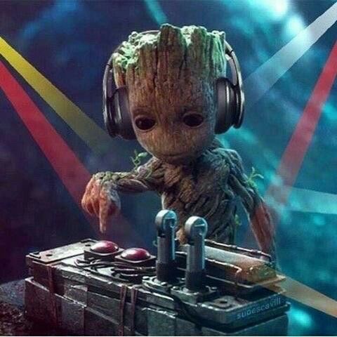 High Quality DJ Groot  Blank Meme Template