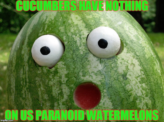 CUCUMBERS HAVE NOTHING ON US PARANOID WATERMELONS | made w/ Imgflip meme maker