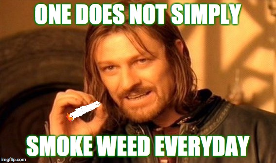 One Does Not Simply Meme | ONE DOES NOT SIMPLY; SMOKE WEED EVERYDAY | image tagged in memes,one does not simply | made w/ Imgflip meme maker
