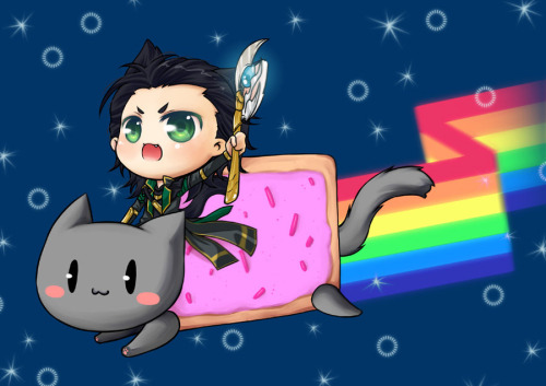High Quality Loki & Pop Tart Cat Blank Meme Template