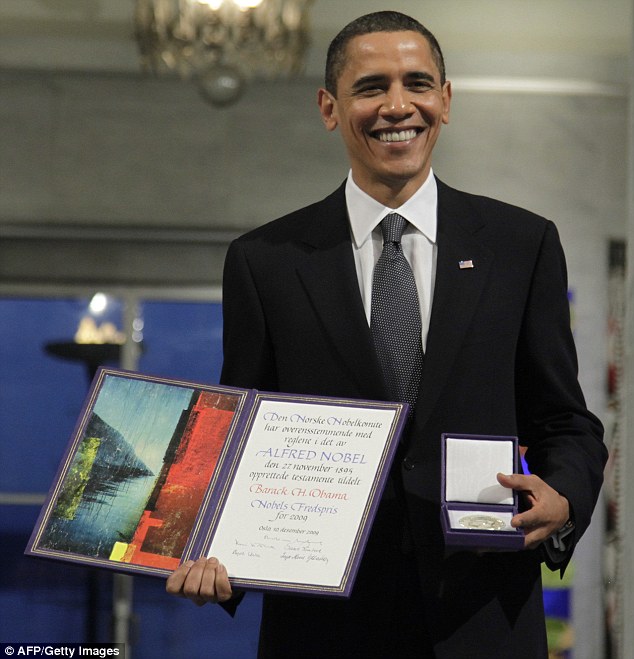 High Quality Obama Nobel Prize Blank Meme Template