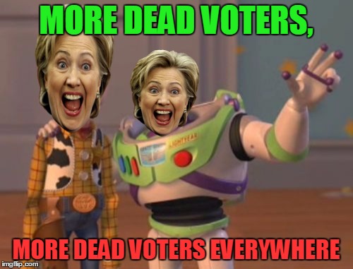 X, X Everywhere Meme | MORE DEAD VOTERS, MORE DEAD VOTERS EVERYWHERE | image tagged in memes,x x everywhere | made w/ Imgflip meme maker